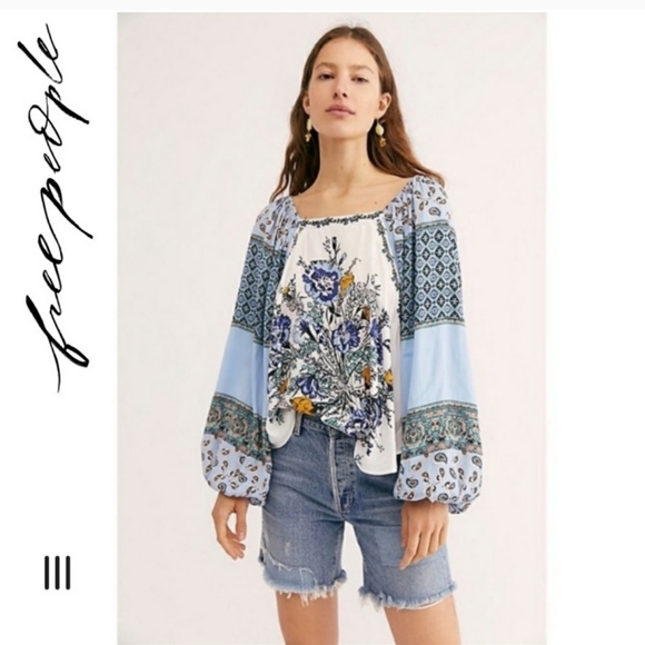 Free People Tops - NEW Free People Positano Printed Blouse